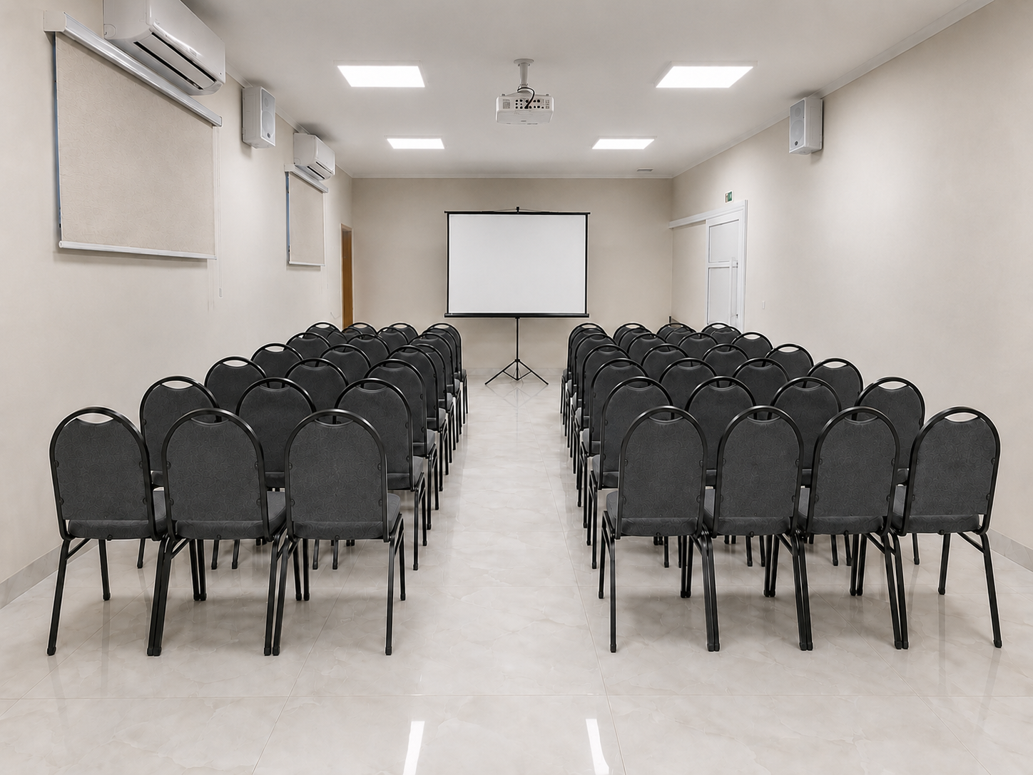 Ilustração da sala em formato auditório